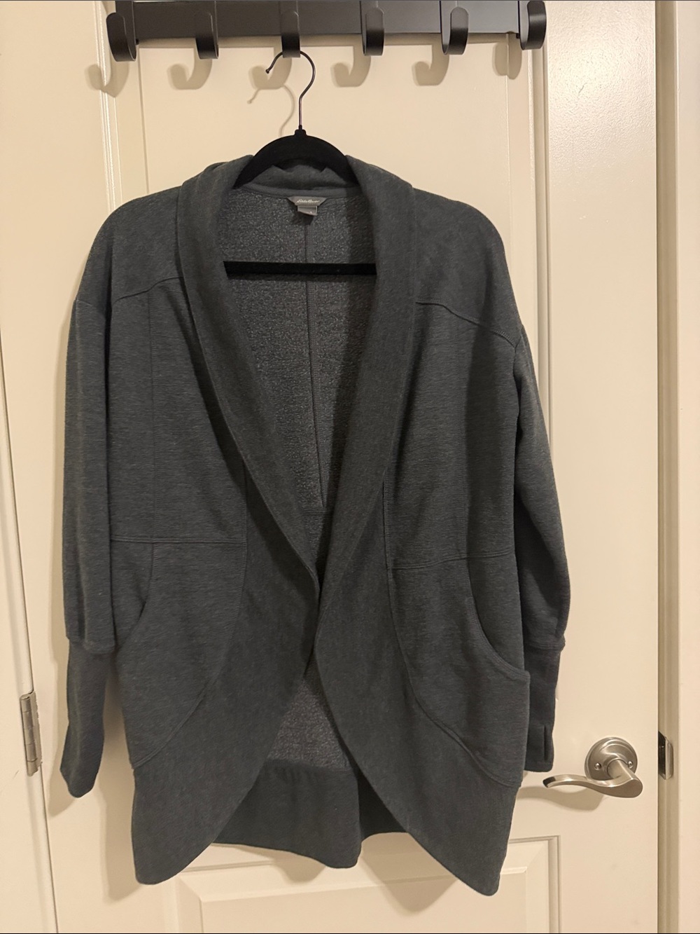 Women’s Eddy Bauer Cozy Open-Front Women's Sweatshirt Cardigan - Gray